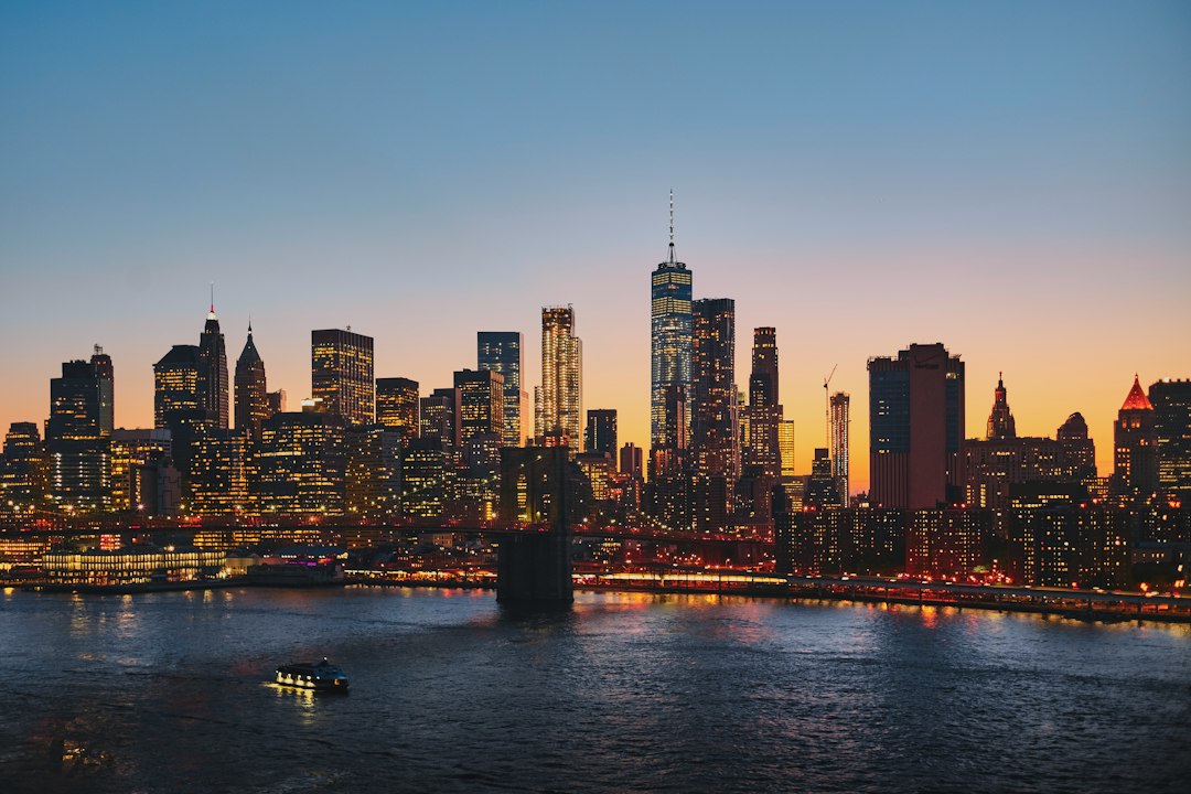 New York City skyline and Brooklyn Bridge